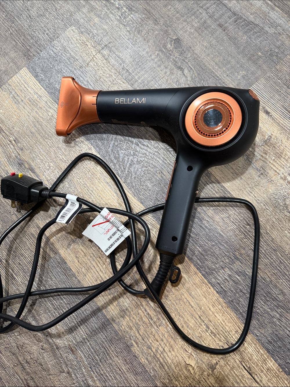BELLAMI Black and Rose Gold Professional Hair Dryer